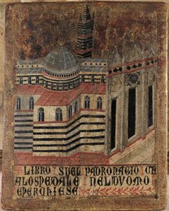 Italie, Sienne, cathédrale, peinture sur bois, reproduite sur une tablette Biccherna - (after) Italian School