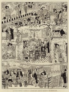 Un Noël anglais tel que représenté par un artiste japonais (gravure) - (after) Japanese School