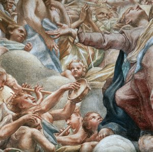 Anges jouant de la musique, détail de l