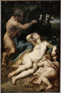 Jupiter et Antiope (ou Vénus avec Cupidon et un satyre)