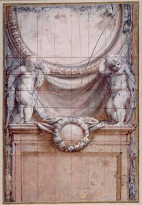 Deux putti soutenant un médaillon vierge - (c.1489 1534) Correggio