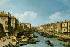 Le Grand Canal près du Pont du Rialto, Venise - Giovanni Antonio Canal