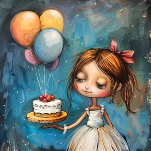 Une fille tenant un gâteau d