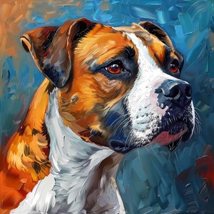Peinture de chien Boxer - F. Abderrahim