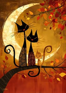 Portrait de famille de chats mignons