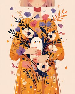Décoration murale florale intérieure élégante avec des impressions d
