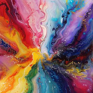 Art abstrait avec des couleurs de peinture acrylique sur impressions sur toile pour décoration intérieure