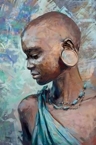 Fille de tribu africaine en costume traditionnel