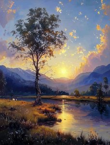 Beauté du coucher de soleil se transformant en nuit - F. Abderrahim
