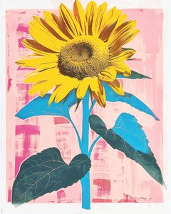 Tournesol sur toile inspiré par Henri Matisse