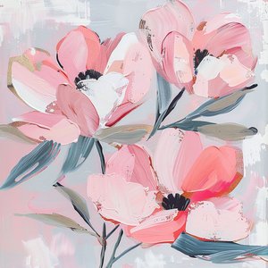 Fleurs de neige roses abstraites