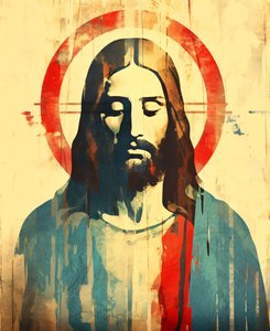 Figure religieuse chrétienne Jésus-Christ, style bohème