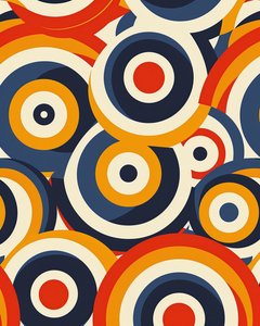 Papier peint avec styles géométriques quatre couleurs - F. Abderrahim