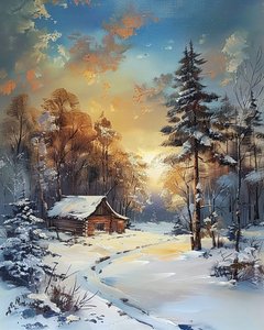 Cabane au milieu d