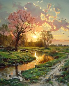 Beau paysage au coucher du soleil - F. Abderrahim