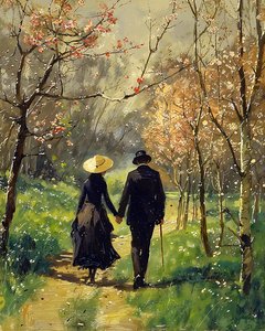 Un homme et une belle femme amoureux marchent au milieu d