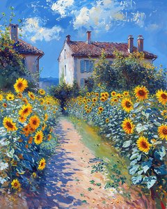 Champ de tournesols à côté d