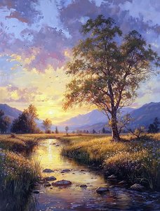 Paysage matinal lever de soleil sur les montagnes - F. Abderrahim