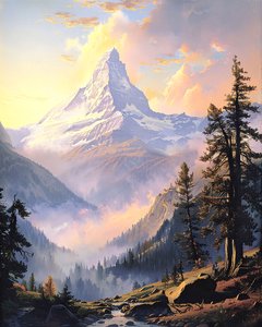 Paysage avec montagnes lointaines