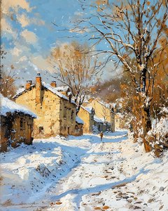 Vieux village en hiver et neige - F. Abderrahim