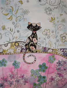 Chaton noir - Marys Watercolors