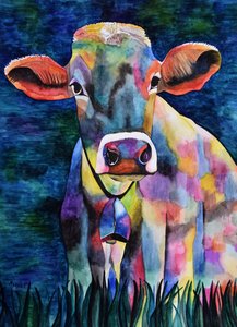 Aquarell-Kuh - Marys Watercolors
