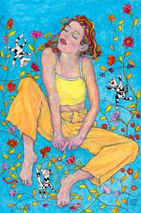 Carolin, trois chats - Gunter Langer