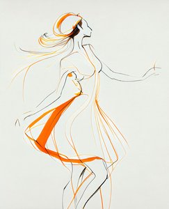 Femme dansant de façon minimaliste dans le style d
