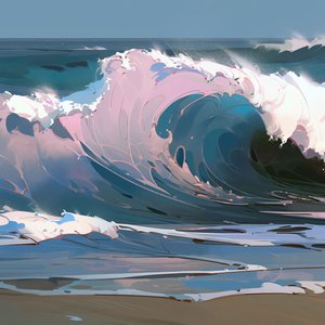 Ocean Beach Beautiful Waves and Water, Home wall decor for bedroom - F. Abderrahim