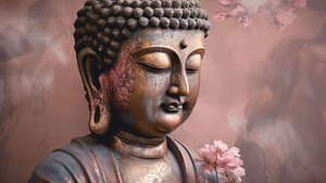 Bouddha paisible sur lotus, art mural pour le salon, toile horizontale
