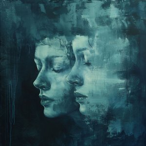 Double Face Painting in sadness, wall art decor  canvas prints - F. Abderrahim