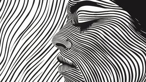 Minimalist Single Line Style, woman face, wall decor | print on demand