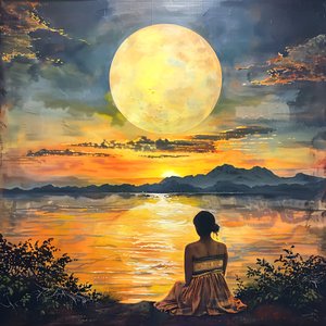 Santa Catalina Mountains and water Sunset, impression sur toile en ligne sur demande
