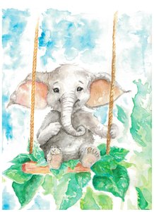 Petit éléphant à bascule