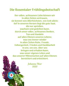 Le message de printemps de Rosental - Johanna Thier