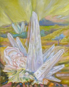 Paysage avec cristal