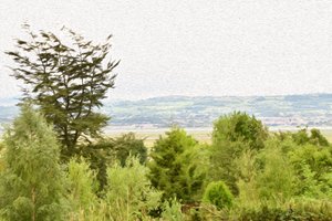 Paysage naturel dans le style de la peinture à l