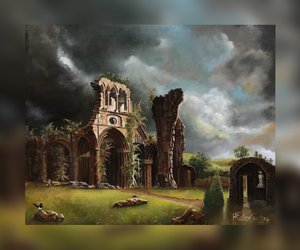 Ruines dans la lumière de l