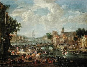 Citadins sur la rive - A.F. and Bouts, P. Boudewyns