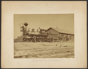 Wyoming Station Engine 23 sur la voie principale [Wyoming]. - A.J. Russell
