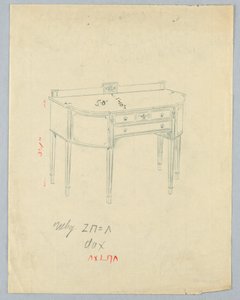 Conception pour buffet avec motifs de vase néo-classiques - A.N. Davenport Co.