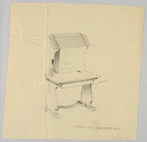 Conception pour Table avec Porte-Journaux Intégré