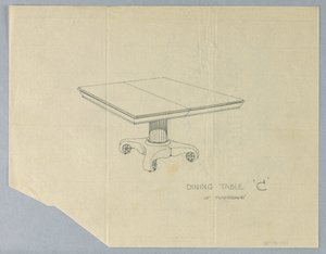 Design pour une table à manger "C" en acajou