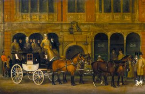 Le carrosse de Brighton de James Selby devant le New White Horse Cellar, Piccadilly - AS Bishop