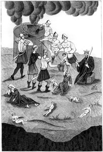 Juifs prenant le sang des enfants chrétiens pour leurs rites mystiques, 1849 - A. Bisson