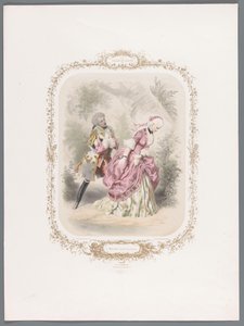 Jeune homme amoureux adorant une femme (série: La semaine des amours) - A. Charpentier