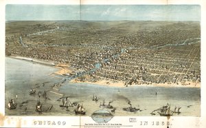 Chicago en 1868, de Schiller Street, côté nord, à 12th Street, côté sud. LOC 73693350