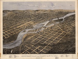 Minneapolis et Saint Anthony, Minnesota 1867. LOC 73693455 - A.; Chicago Lithographing Co. Ruger