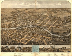 South Bend, Indiana 1866 - A.; Chicago Lithographing Co. Ruger