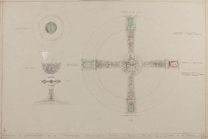 Chapelle de la Chevalerie : calice, patène et plat d
